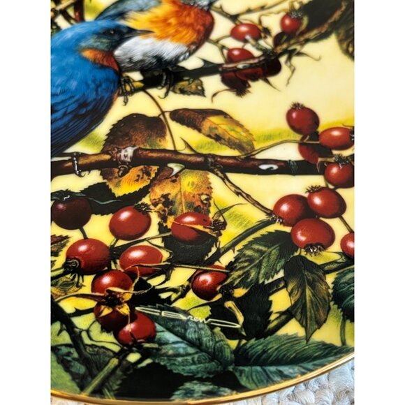 Vtg Portraits of Exquisite Birds The Beautiful Bluebirds Bradex Collector Plate - Picture 6 of 8
